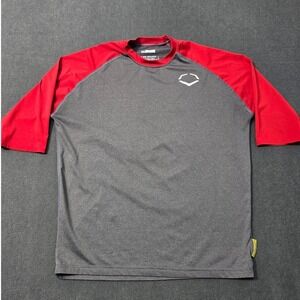 EvoShield Gray 3/4 Sleeve Baseball Raglan Performance Tee Shirt Small